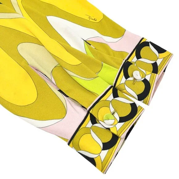 EMILIO PUCCI Vintage Logo Multicolor Shirt Pants Set #38 Button Zip [106008] - Picture 8 of 16